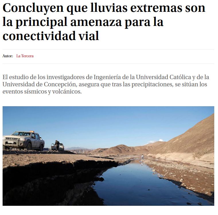 Concluyen que lluvias extremas son la principal amenaza para la conectividad vial