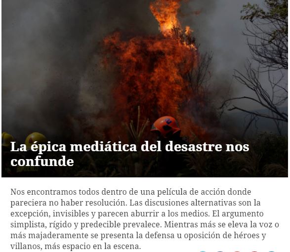 La épica mediática del desastre nos confunde