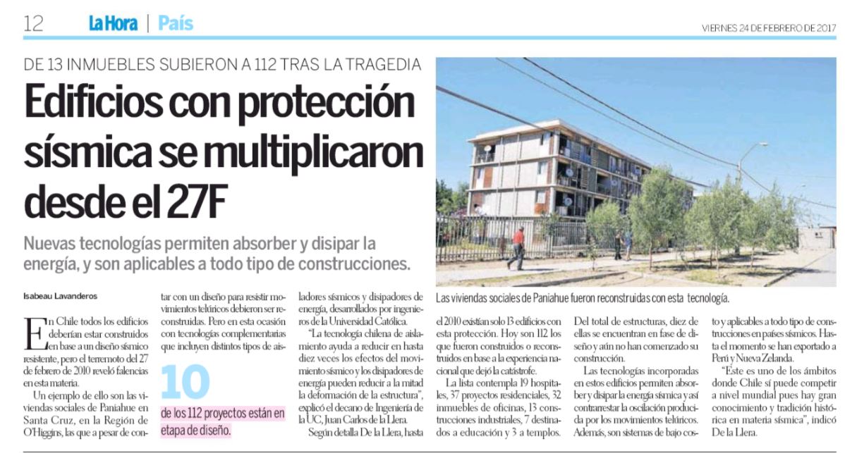 Edificios con protección sísmica se multiplicaron desde el 27F