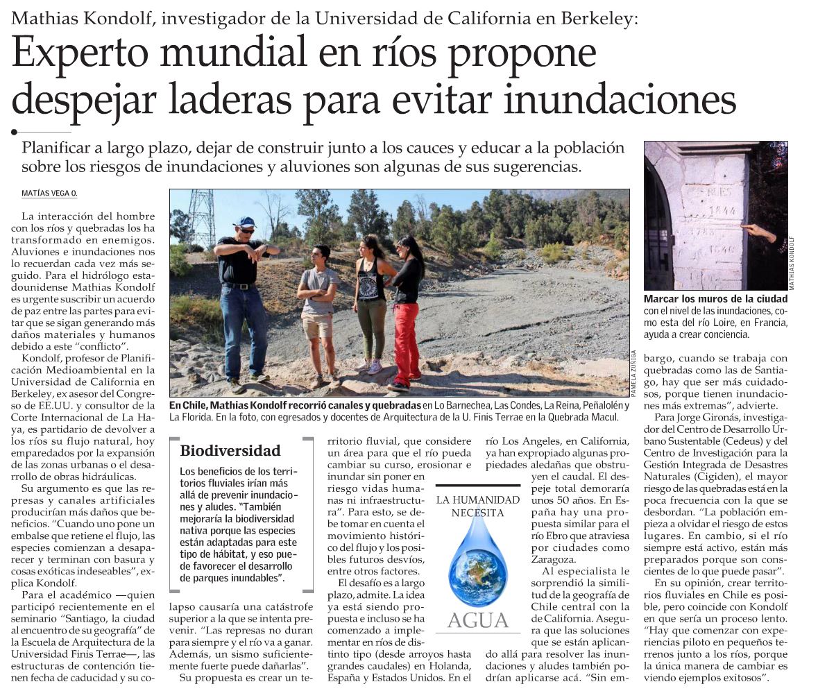 Experto mundial en ríos propone despejar laderas para evitar inundaciones
