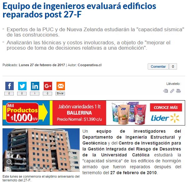 Equipo de ingenieros evaluará edificios reparados post 27-F