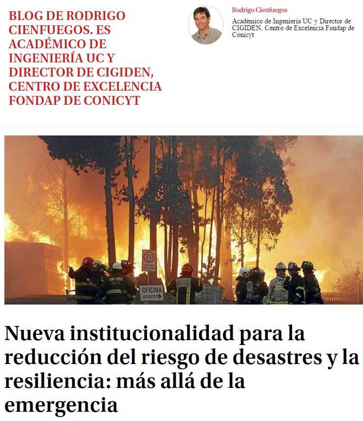 Nueva institucionalidad para la reducción del riesgo de desastres y la resiliencia: más allá de la emergencia