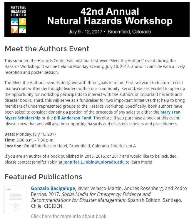 42nd Annual Natural Hazards Workshop
