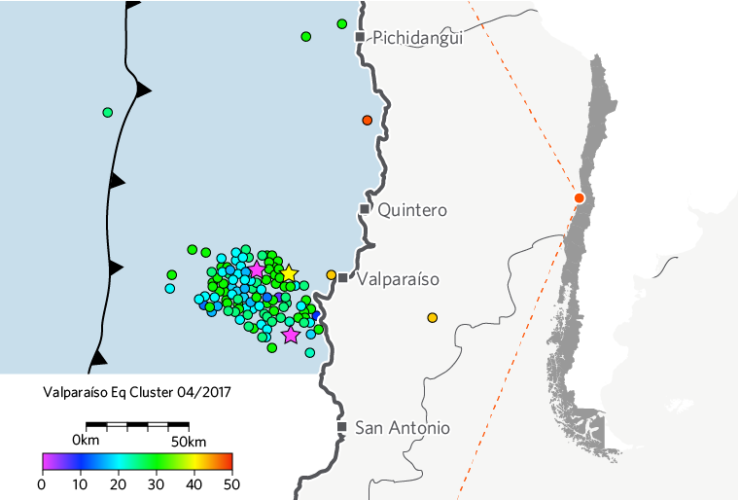 Contexto, modelo de ruptura y efecto de tsunami del terremoto de Valparaíso 24/04/2017