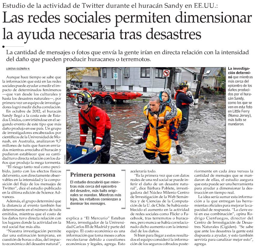 Las redes sociales permiten dimensionar la ayuda necesaria tras desastres