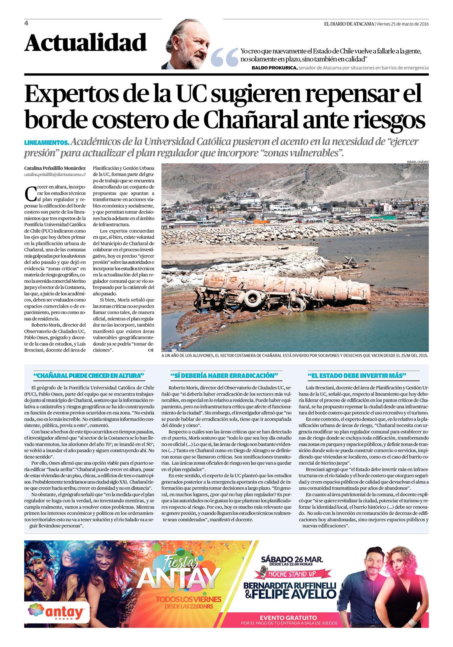 Expertos de la UC sugieren repensar el borde costero de Chañaral ante riesgos