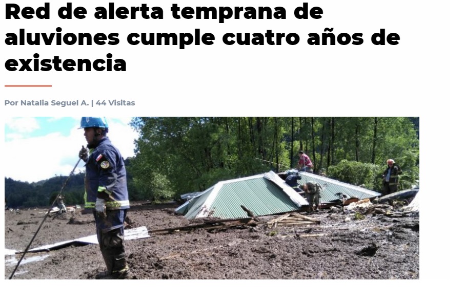 Red de alerta temprana de aluviones cumple cuatro años de existencia