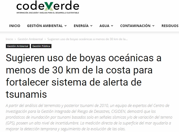 Sugieren uso de boyas oceánicas a menos de 30 km de la costa para fortalecer sistema de alerta de tsunamis