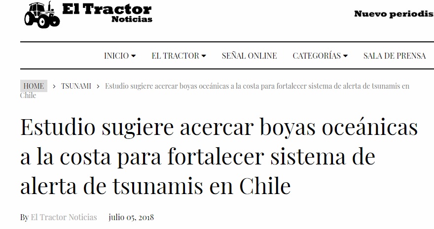 El Tractor: Estudio sugiere acercar boyas oceánicas a la costa para fortalecer sistema de alerta de tsunamis en Chile