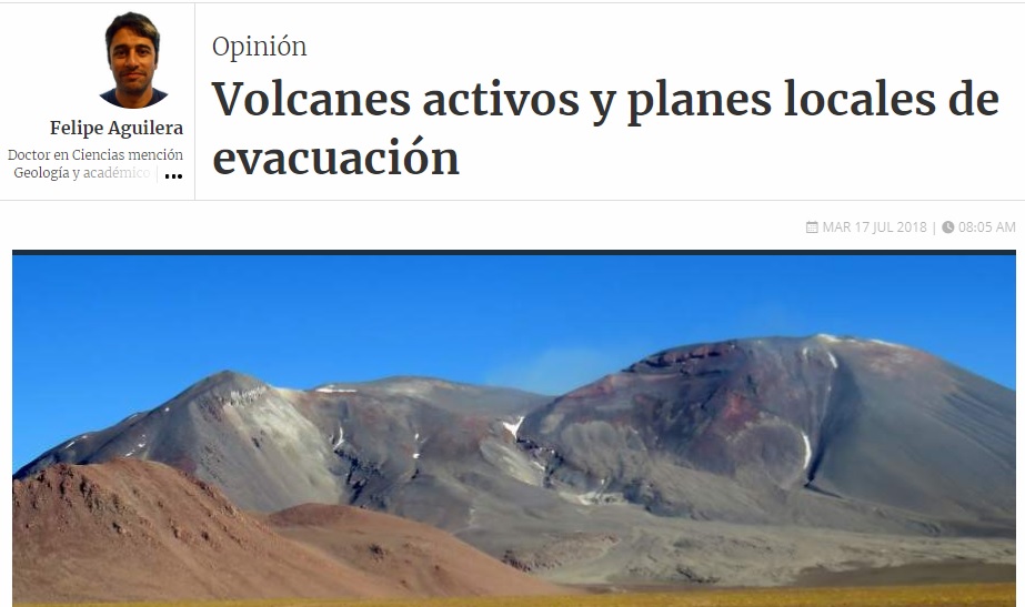 La Tercera:  Volcanes activos y planes locales de evacuación