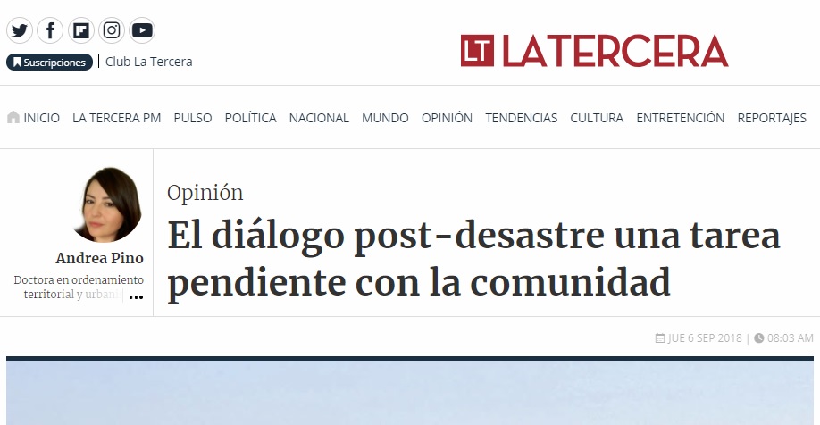 El diálogo post-desastre una tarea pendiente con la comunidad