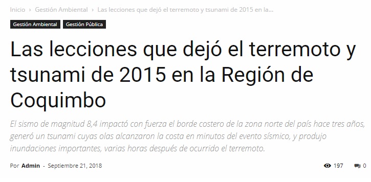 CodeXverde: Las lecciones que dejó el terremoto y tsunami de 2015 en la Región de Coquimbo