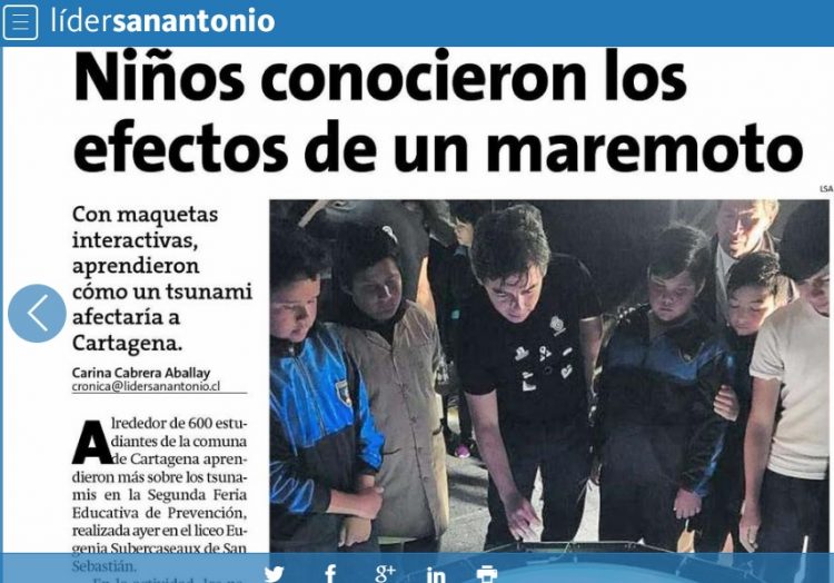 Lider San Antonio: Niños conocieron los efectos de un maremoto