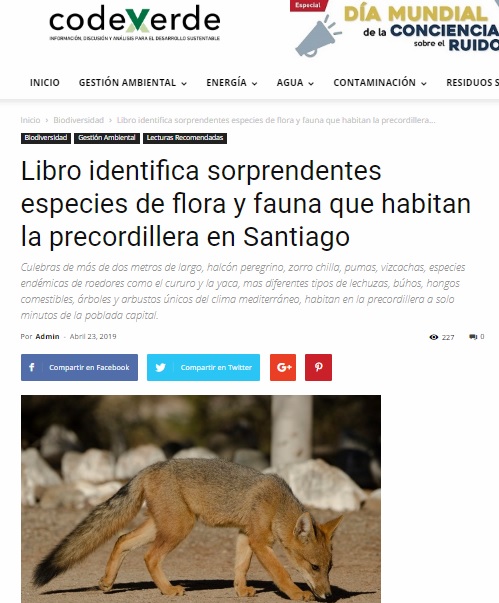 Libro identifica sorprendentes especies de flora y fauna que habitan la precordillera en Santiago