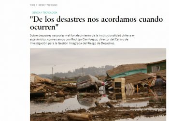 Pauta: «De los desastres nos acordamos cuando ocurren»