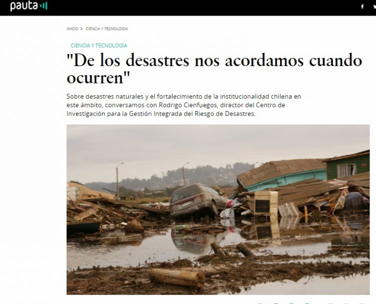 Pauta: «De los desastres nos acordamos cuando ocurren»
