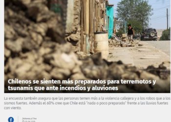 24 Horas: Chilenos se sienten más preparados para terremotos y tsunamis que ante incendios y aluviones