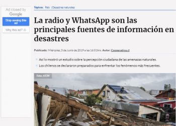 Cooperativa: La radio y WhatsApp son las principales fuentes de información en desastres