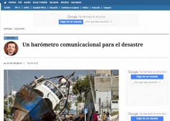 El Mostrador: Columna- Un barómetro comunicacional para el desastre