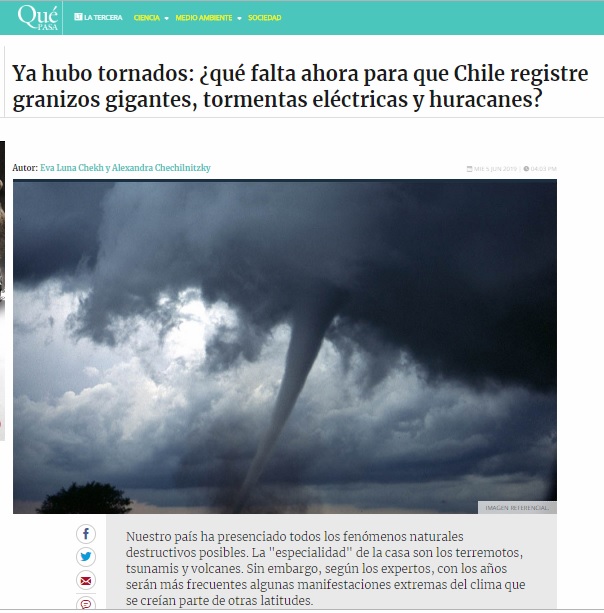 Qué Pasa La Tercera: Ya hubo tornados: ¿qué falta ahora para que Chile registre granizos gigantes, tormentas eléctricas y huracanes?