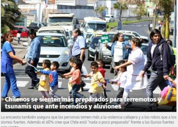 24 Horas web: Chilenos se sienten más preparados para terremotos y tsunamis que ante incendios y aluviones