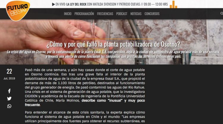 ¿Cómo y por qué falló la planta potabilizadora de Osorno?