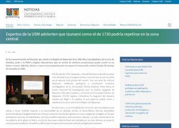 USM Noticias: Expertos de la USM advierten que tsunami como el de 1730 podría repetirse en la zona central