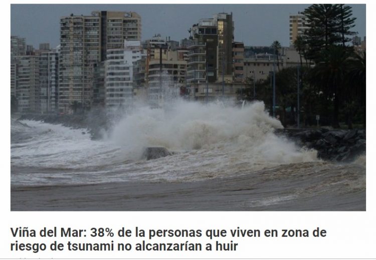 El Observador Viña del Mar: 38% de la personas que viven en zona de riesgo de tsunami no alcanzarían a huir