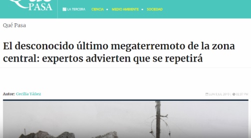 Qué Pasa: El desconocido último megaterremoto de la zona central: expertos advierten que se repetirá