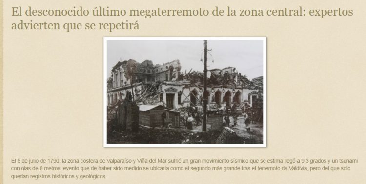 Radio Primero de mayo: El desconocido último megaterremoto de la zona central: expertos advierten que se repetirá