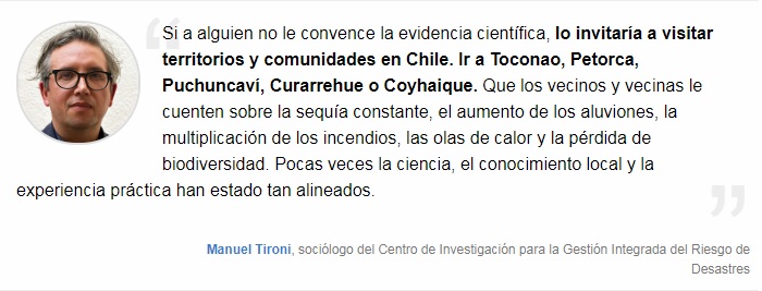 Emol: A cuatro meses de la COP25, Argumentos para rebatir a los escépticos del cambio climático