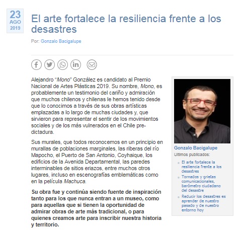 Cooperativa: El arte fortalece la resiliencia frente a los desastres