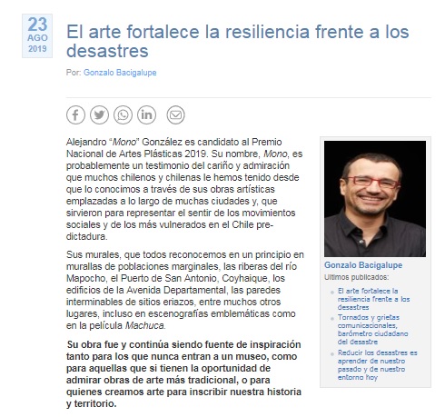 El arte fortalece la resiliencia frente a los desastres