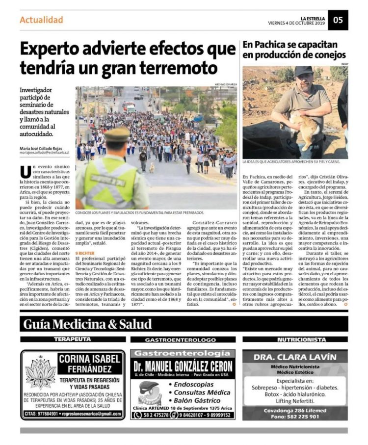 Diario La Estrella: Experto advierte efectos que tendría un gran terremoto