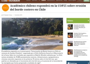 El Mostrador: Académico chileno expondrá en la COP25 sobre erosión del borde costero en Chile