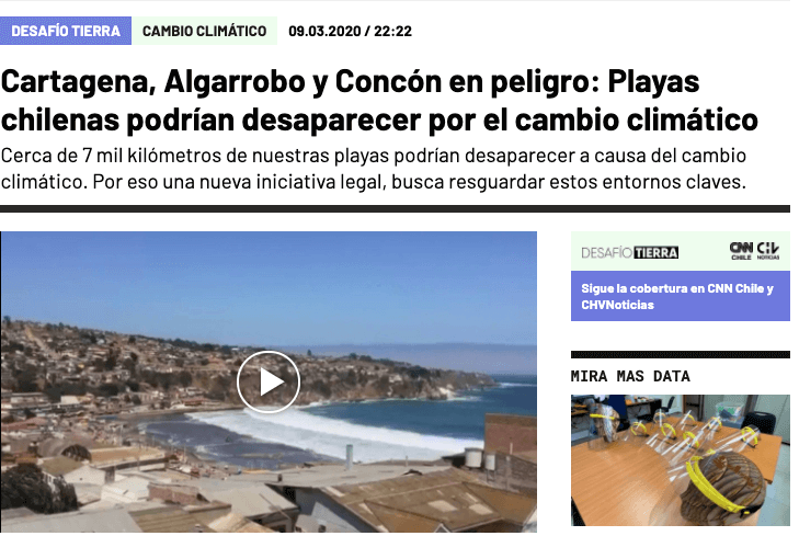 CNN – Cartagena, Algarrobo y Concón en peligro: Playas chilenas podrían desaparecer por el cambio climático
