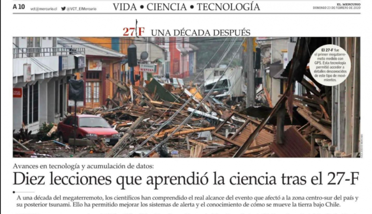 El Mercurio: Diez lecciones que aprendió la ciencia tras el 27-F