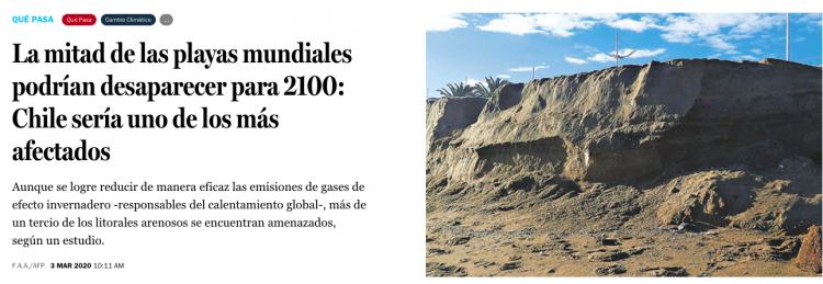 Qué Pasa – La mitad de las playas mundiales podrían desaparecer para 2100: Chile sería uno de los más afectados