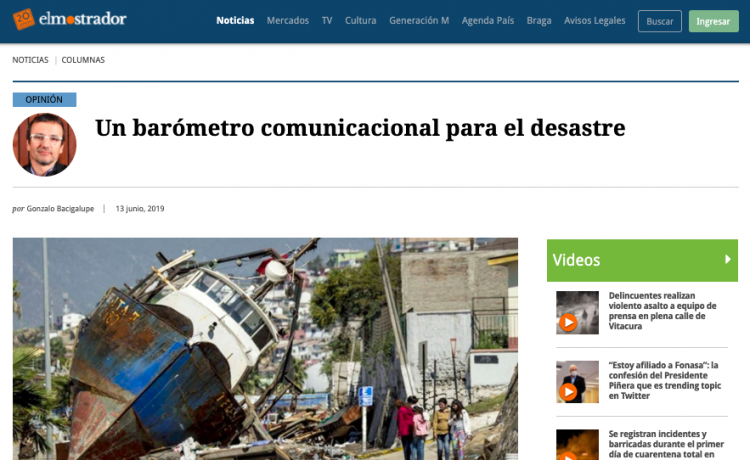 A communications barometer for disaster