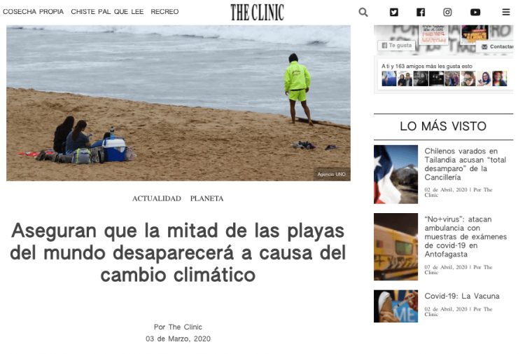 The Clinic: Aseguran que la mitad de las playas del mundo desaparecerá a causa del cambio climático