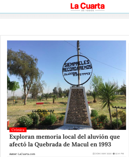 La Cuarta: Exploran memoria local del aluvión que afectó la Quebrada de Macul en 1993