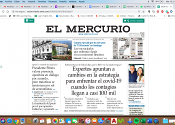 El Mercurio: Expertos apuntan a un cambio de estrategia para enfrentar el covid 19 cuando los contagios llegan a casi 100 mil