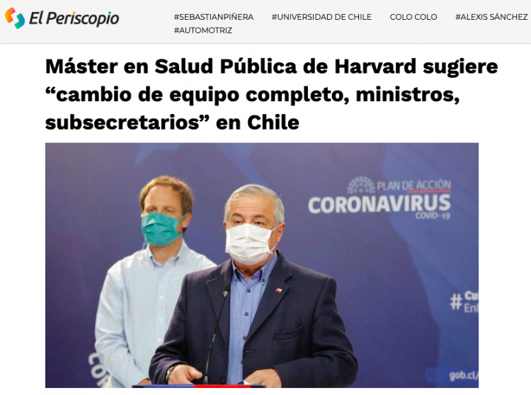El Periscopio: Máster en Salud Pública de Harvard sugiere “cambio de equipo completo, ministros, subsecretarios” en Chile