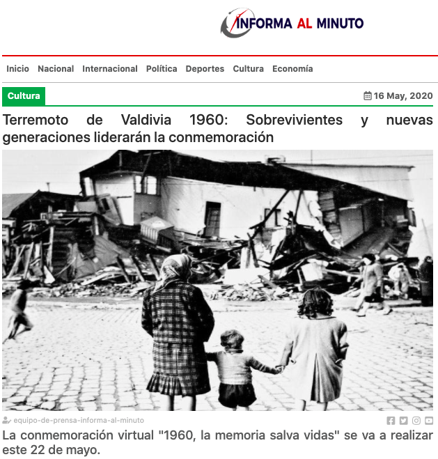 Informa al Minuto: Terremoto de Valdivia 1960: Sobrevivientes y nuevas generaciones liderarán la conmemoración
