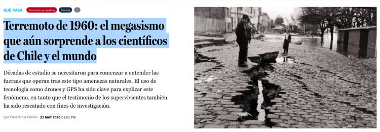 La Tercera – Terremoto de 1960: el megasismo que aún sorprende a los científicos de Chile y el mundo