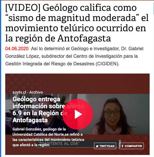 Soychile.cl: Geólogo califica como “sismo de magnitud moderada” el movimiento telúrico ocurrido en la región de Antofagasta  Fuente: soychile.cl – https://www.soychile.cl: Geólogo califica como sismo de magnitud moderada el movimiento telurico ocurrido esta madrugada en la region de Antofagasta