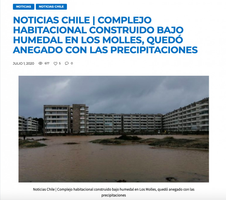 El Informador Chile.cl: Complejo habitacional construido bajo humedal en Los Molles, quedó anegado con las precipitaciones