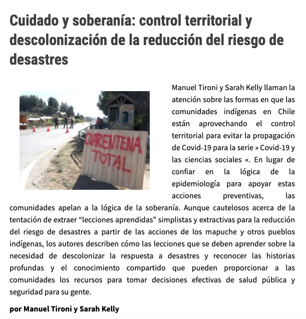 Mapuexpress.org- Cuidado y soberanía: control territorial y descolonización de la reducción del riesgo de desastres