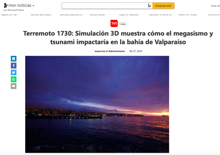 MSN.com: Terremoto 1730: Simulación 3D muestra cómo el megasismo y tsunami impactaría en la bahía de Valparaíso