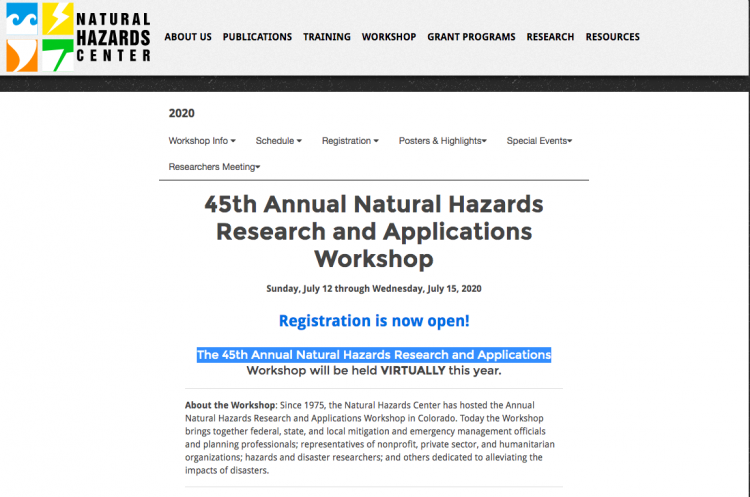 Alondra Chamorro participa como panelista del 45th Annual Natural Hazards Research and Applications